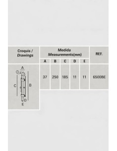 PASADOR ARIETE 250X37MM. BRONCE ENVEJECIDO 2