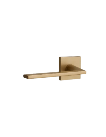 JUEGO ROSETA CUADRADA 128 Ø50 EJE 6MM LATÓN SATINADO MATE